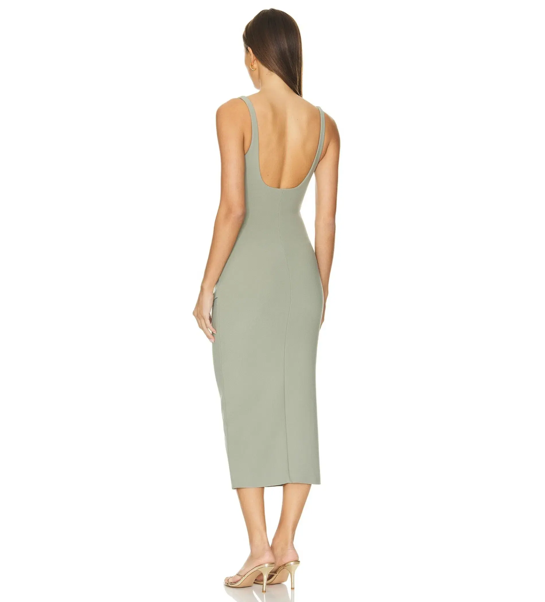 Bec & Bridge Be Mine Square Neck Dress Sage Size XS/AU 6  - Image 3