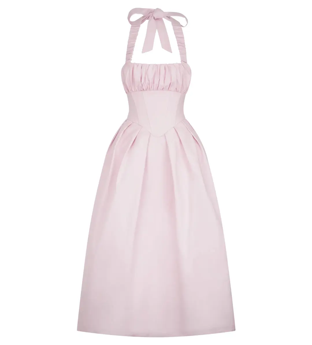 Meshki Candy Halter Midi Dress Ballet Pink AU 8  for rent on The Volte - main image