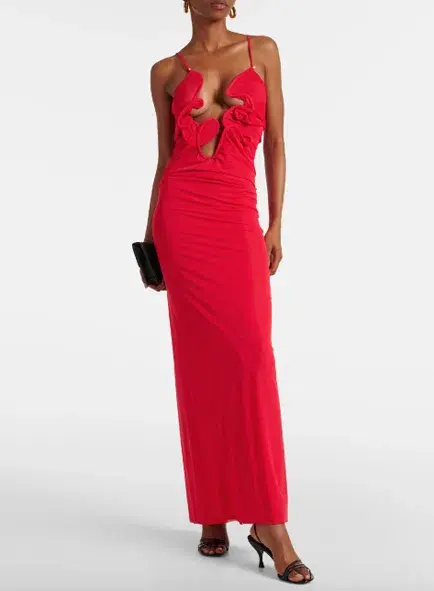 CHRISTOPHER ESBER Cherry Red Molded Venus Maxi Dress Size 14 AU - Image 1