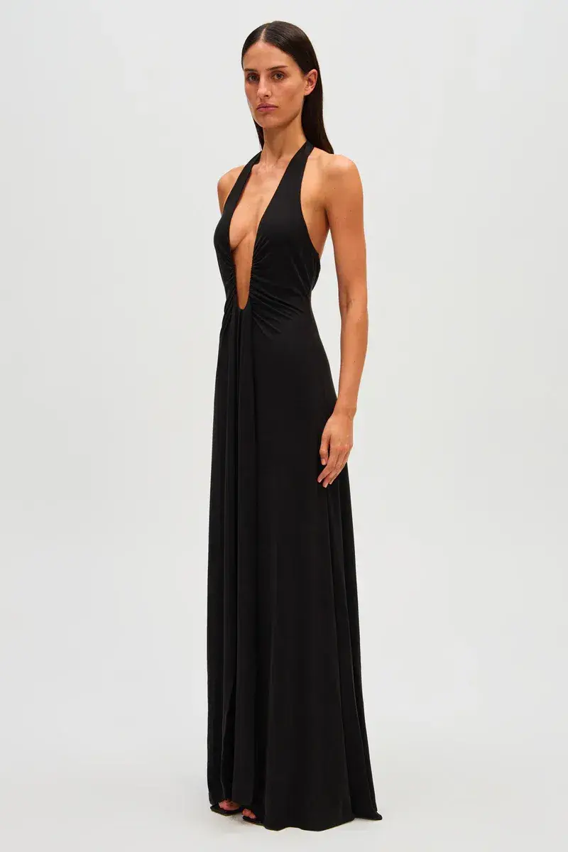 MISHA Jennifer Cupro Maxi Dress Black Size 8 - Image 5