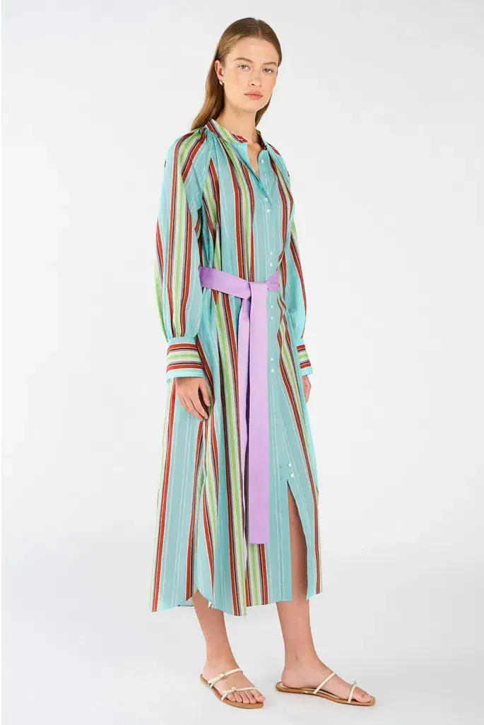 Oroton Shirtdress Midi Multi Size 12 - Image 2