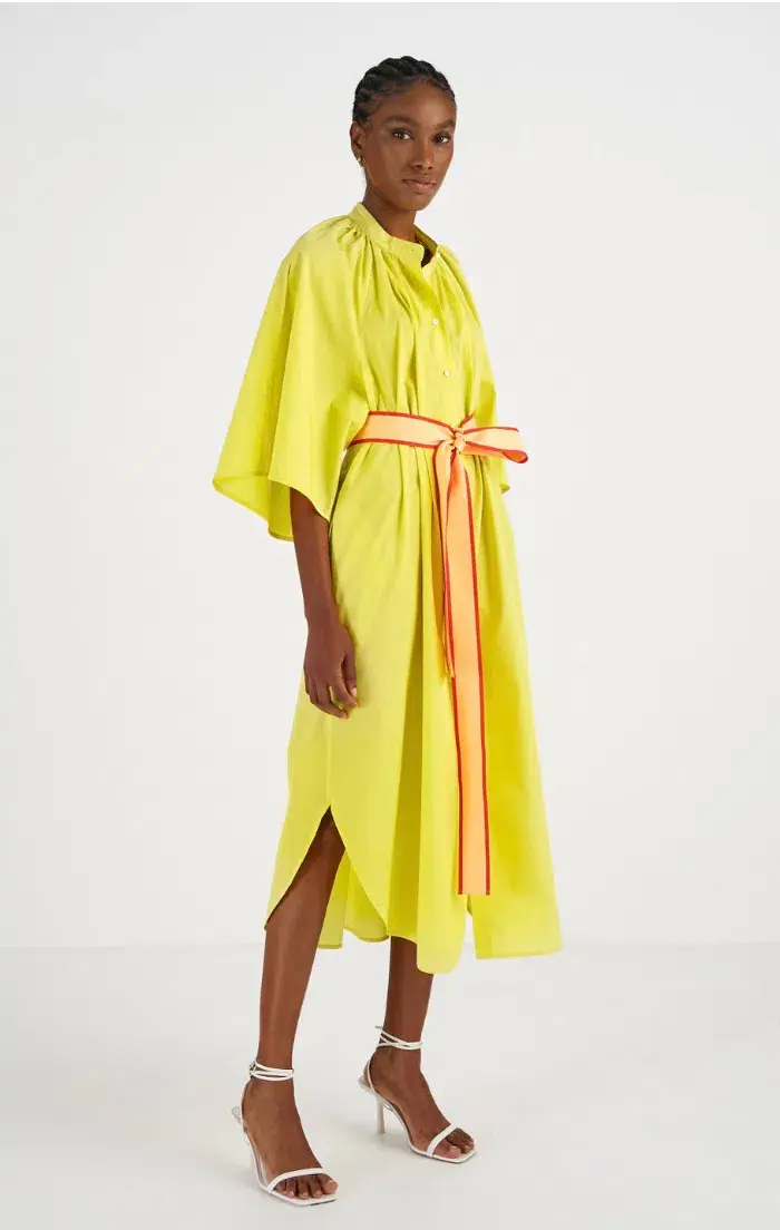 Oroton Shirtdress Midi Yellow Size 14  - Image 3