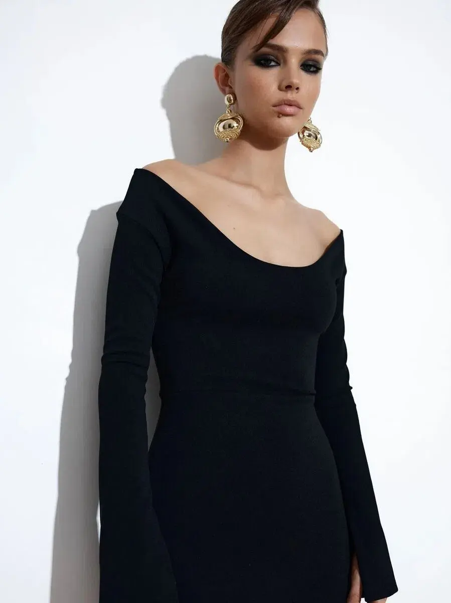 Effie Kats 'Vale' Off The Shoulder Gown Black Size 12 - Image 3