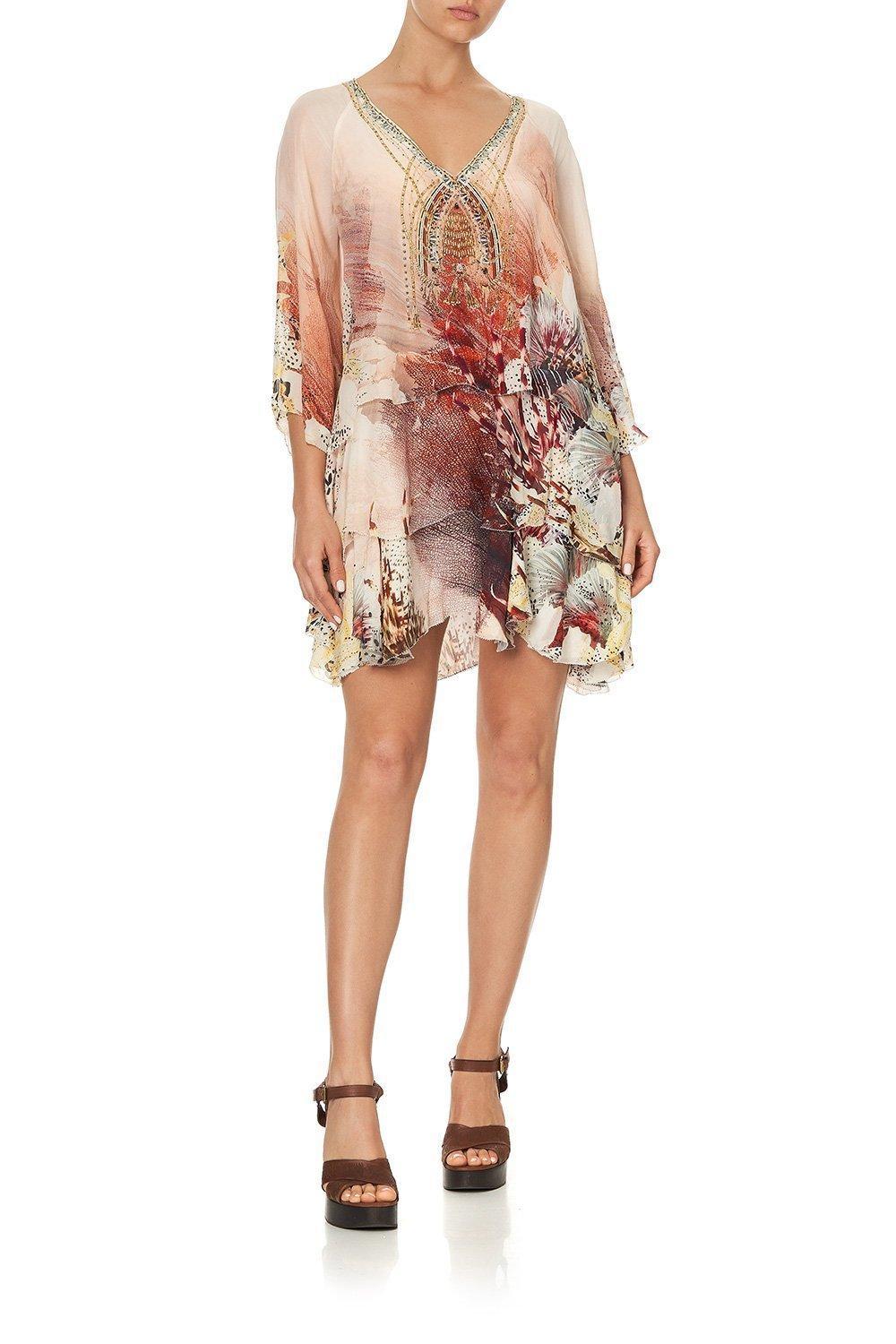 Camilla Layered Frill Short Dress Coastal Treasure Size 10 - Image 3