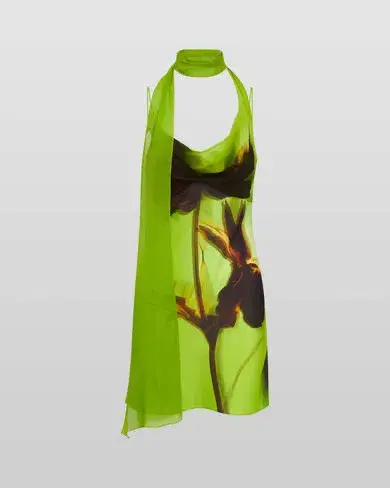 Rat & Boa Orisha Mini Dress Green Size 8 for rent on The Volte - main image