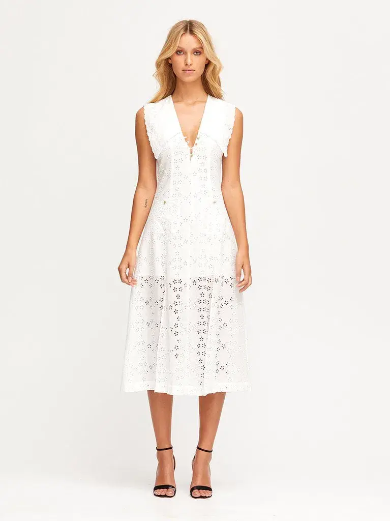 Alice McCall Wilde Grotto Midi Dress Porcelain White Size 4 - Image 1