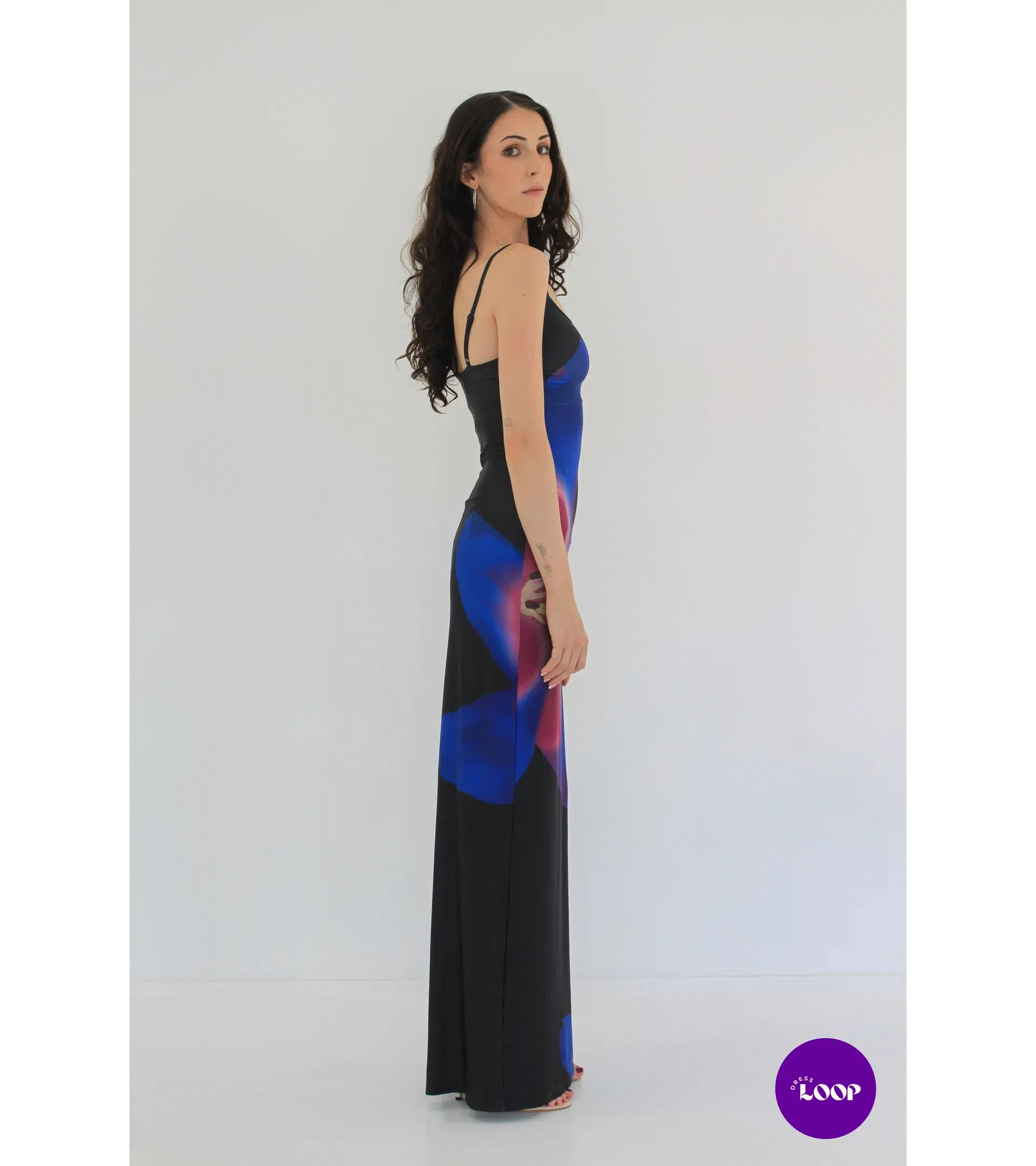 With Harper Lu Slip Maxi Dress Midnight Lily Floral Size XS/AU 6 - Image 3