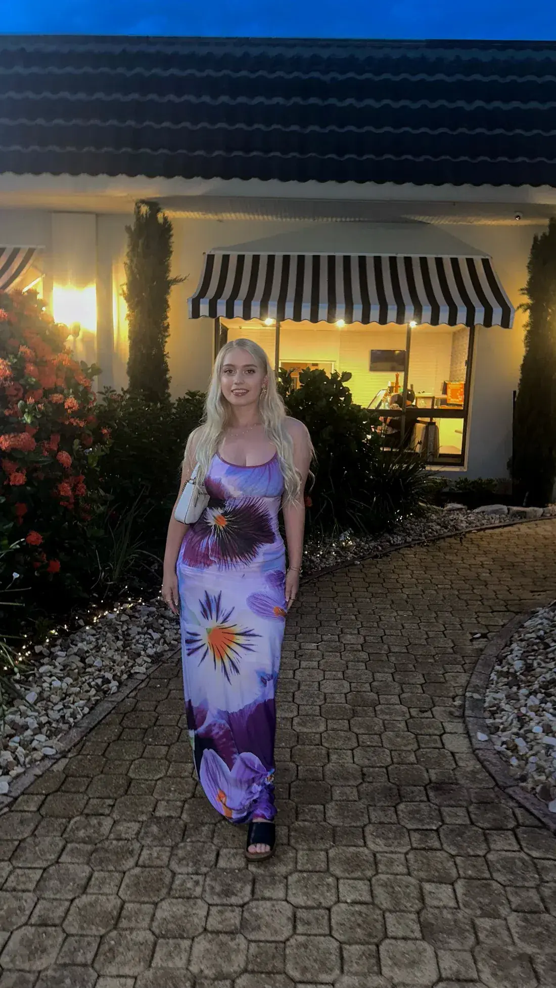 With Harper Lu Blossom Slip Maxi Dress Indigo Floral Size S/AU 8 - Image 3