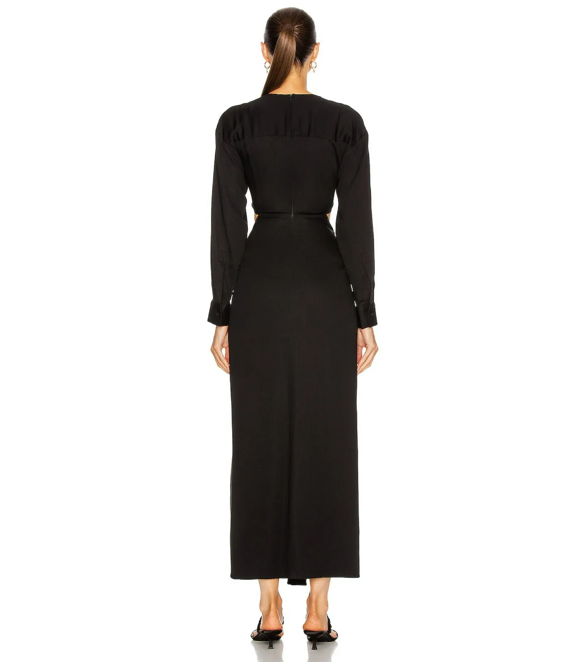 Christopher Esber Ruched Disconnect Shirt Dress Black Size AU 4 - Image 2