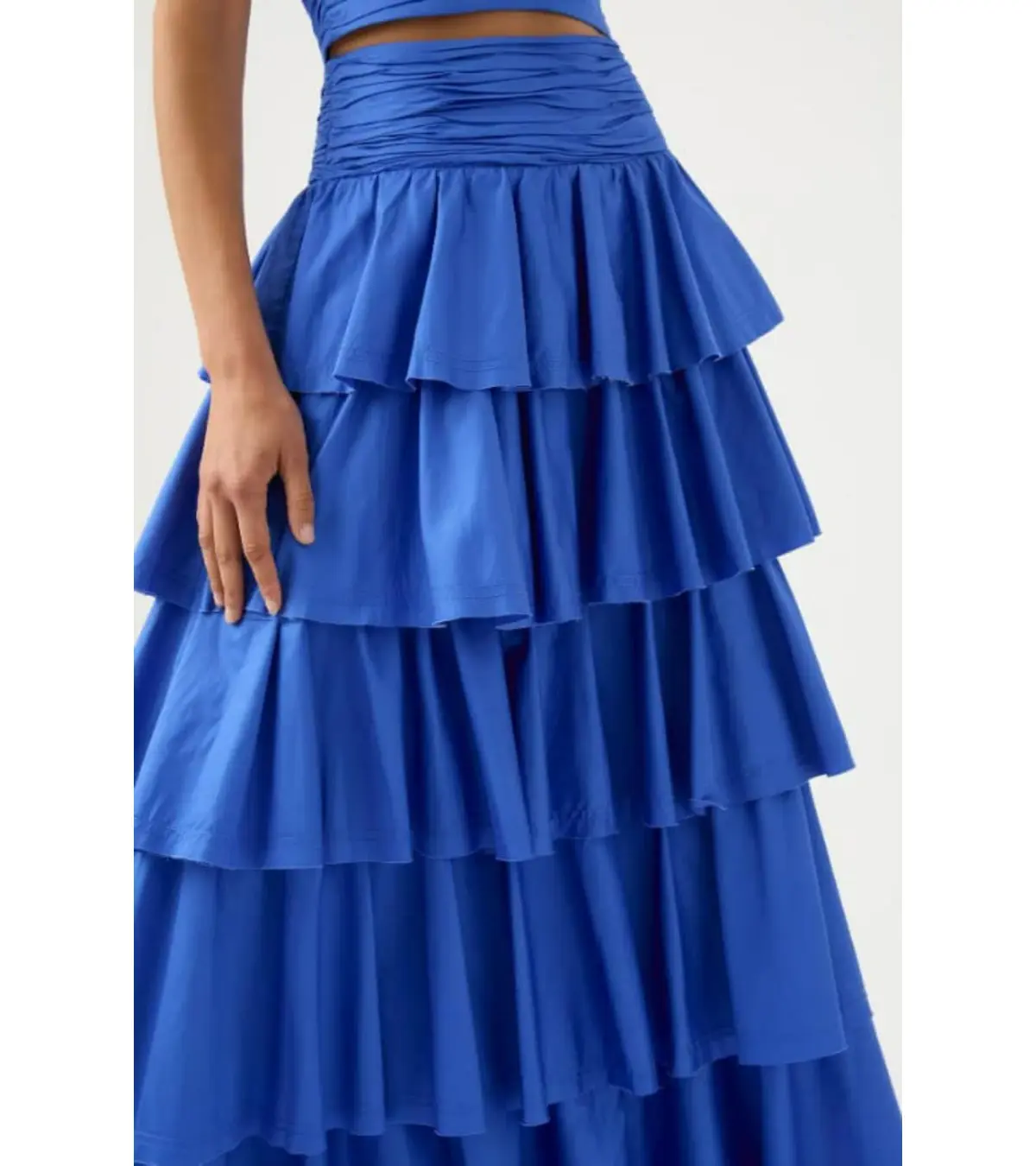 Aje Imagination Frill Sleeve Top Size AU 14 and Eleni Tiered Maxi Skirt Blue Size AU 12  - Image 4