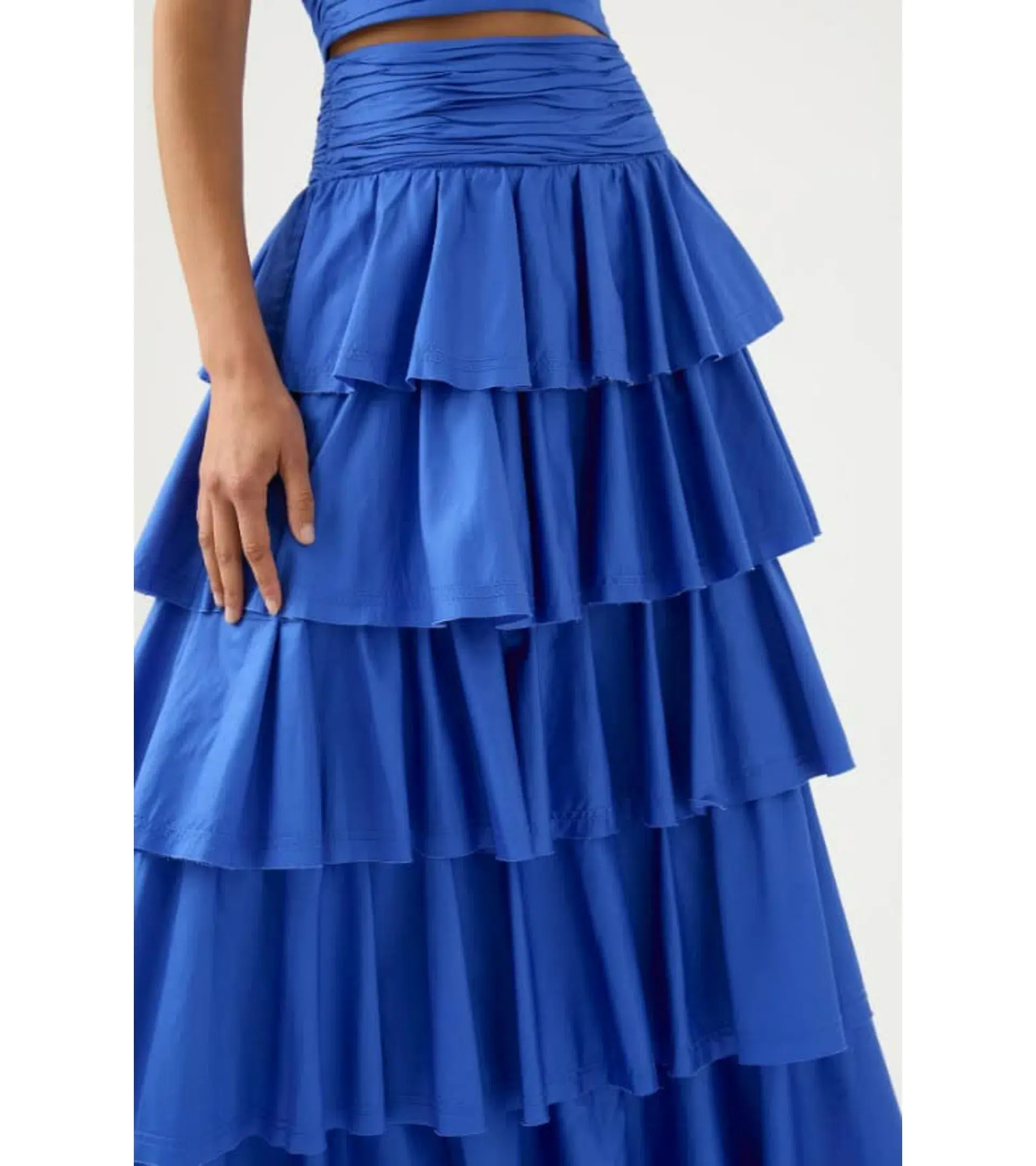 Aje Imagination Frill Sleeve Top Size AU 14 and Eleni Tiered Maxi Skirt Blue Size AU 12  - Image 4