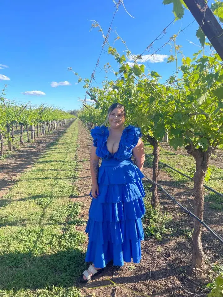 Aje Imagination Frill Sleeve Top Size AU 14 and Eleni Tiered Maxi Skirt Blue Size AU 12  - Image 5