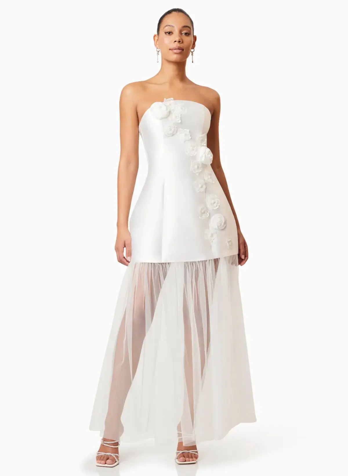 Elliatt Oleander Strapless Maxi Dress White Size S / AU 8 - Image 1