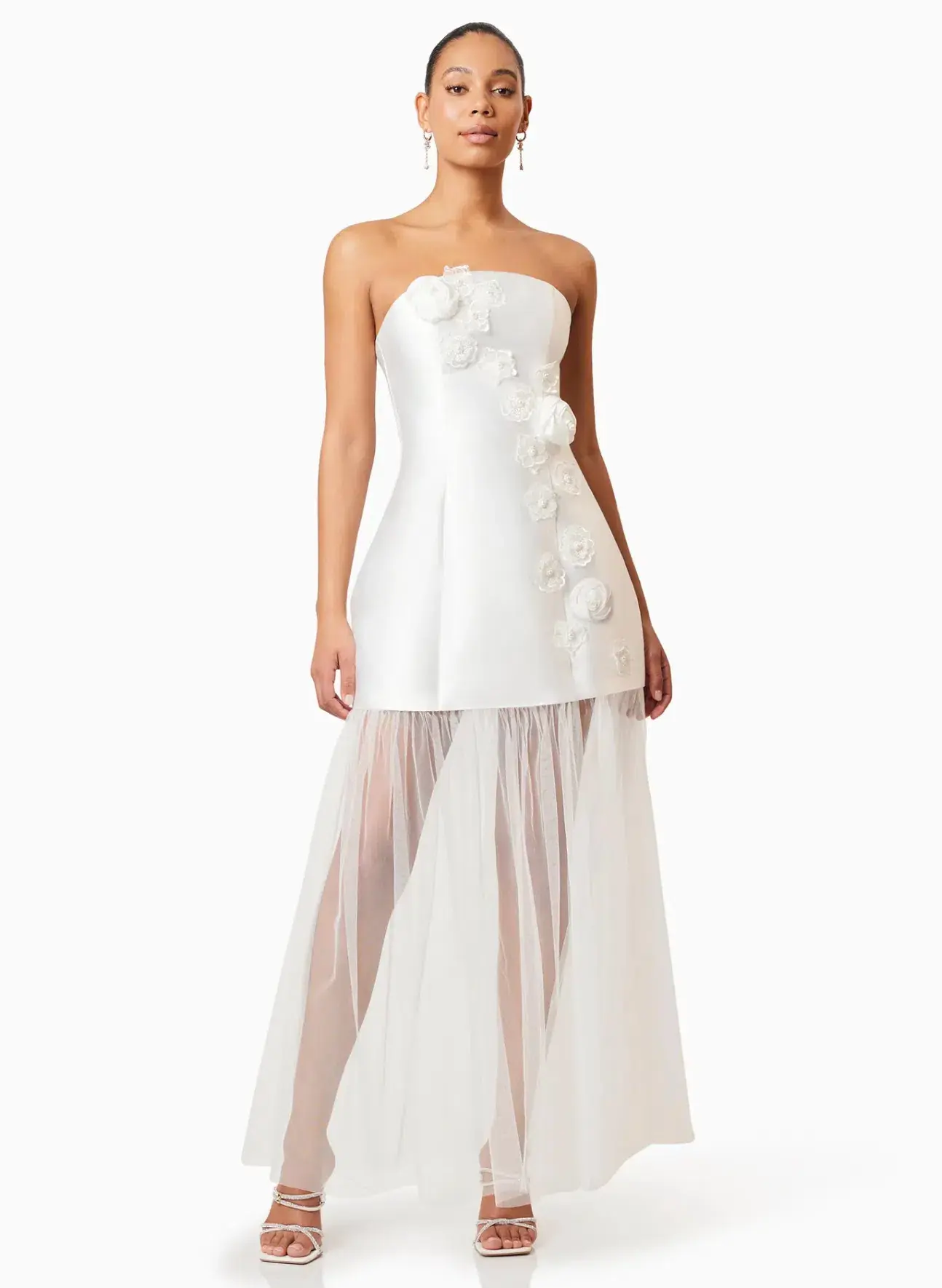 Elliatt Oleander Strapless Maxi Dress White Size S / AU 8 - Image 1