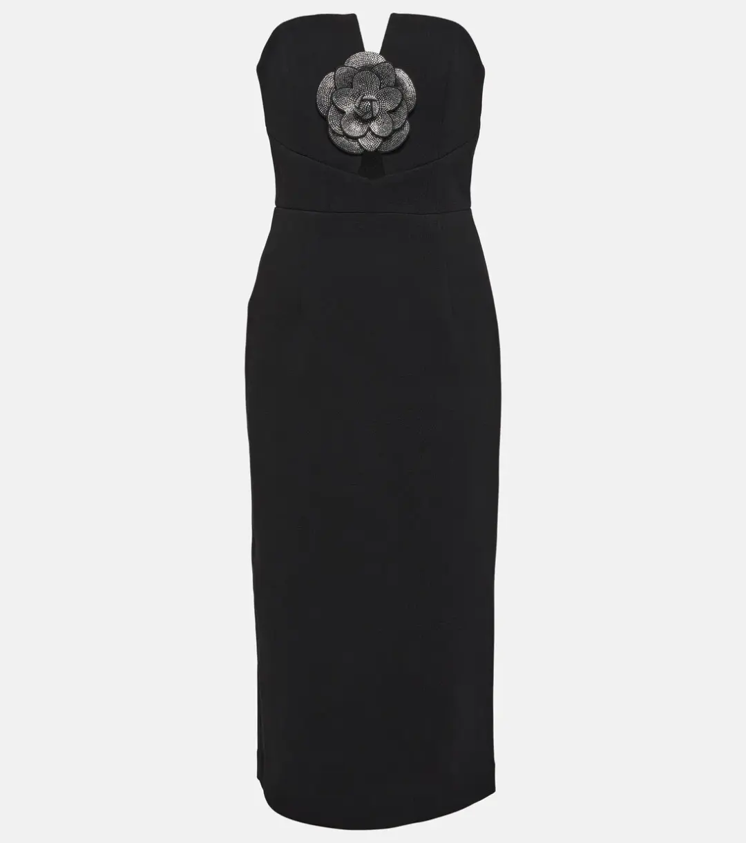 Rebecca Vallance Yvonne Flower Midi Dress Black Size 8  for rent on The Volte - main image