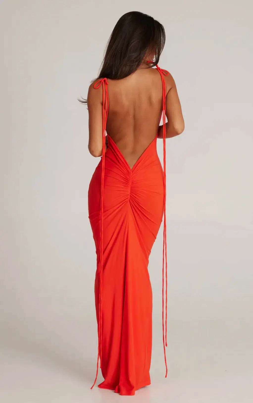 Melani The Label Jiani Long Dress Tangerine Size 8 for rent on The Volte - main image