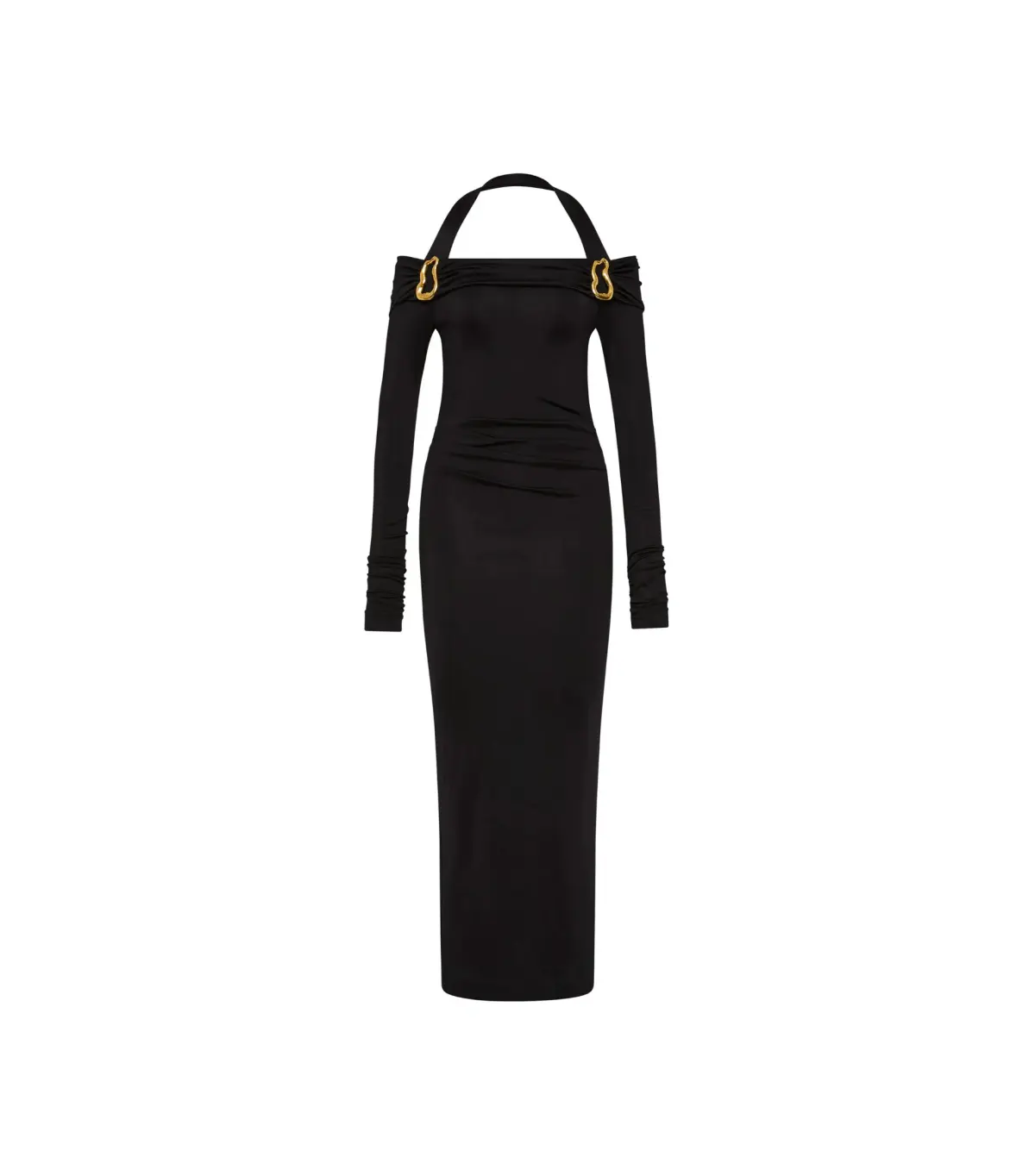 Rebecca Vallance Domenica Halter Midi Dress Black Size AU 8  - Image 5