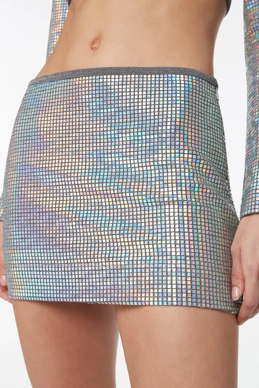 Manning Cartell Platnium Queen Bralette Size M/AU 10 and Mini Skirt Size XS/AU 6 Set Silver  - Image 2