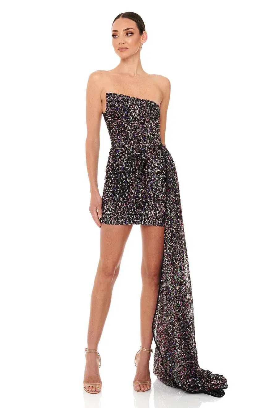 Eliya The Label Kamilla Sequin Mini Black Size AU 10 - Image 2