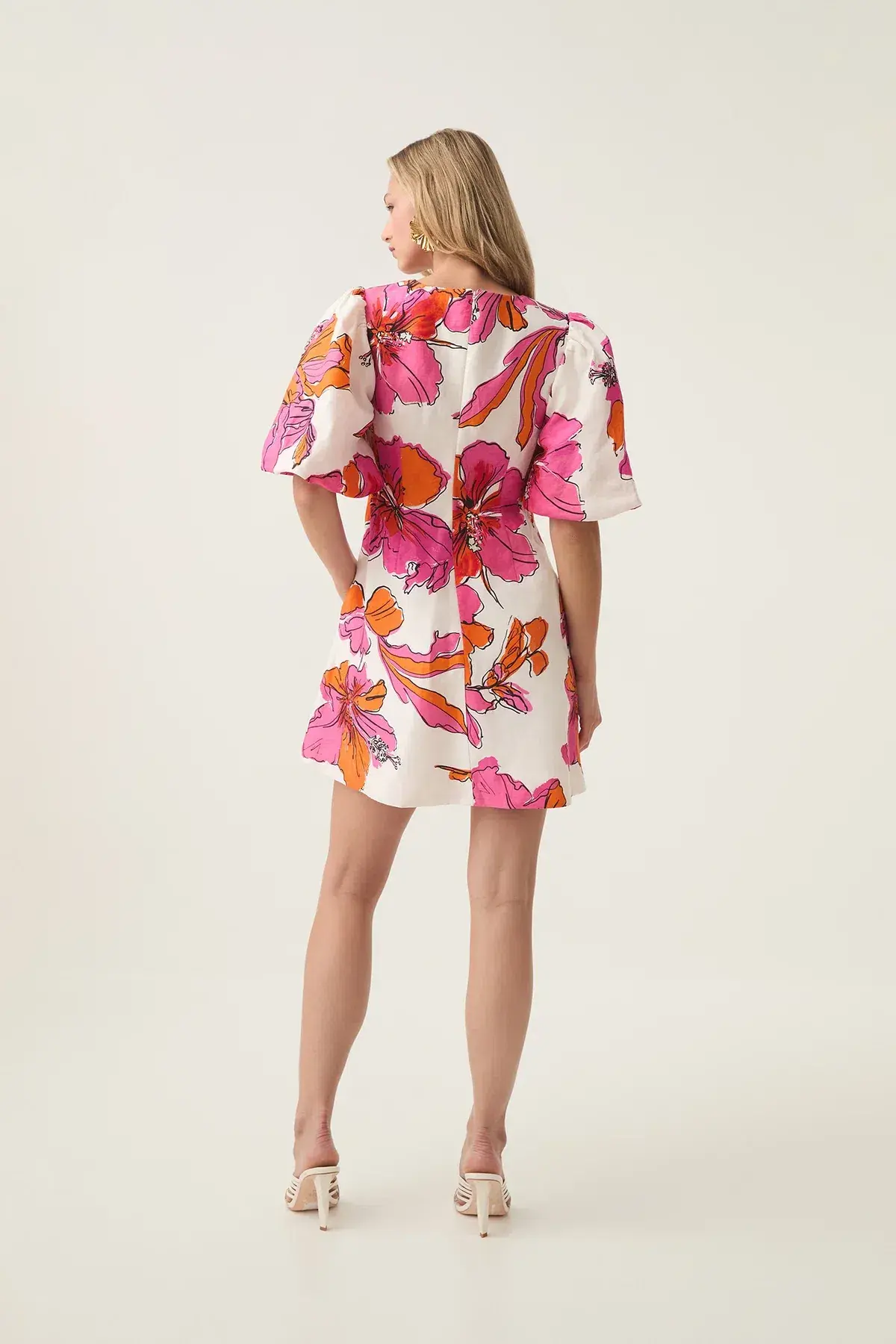 Aje Overflow Knotted Mini Dress Floral Pink Size 6 - Image 5