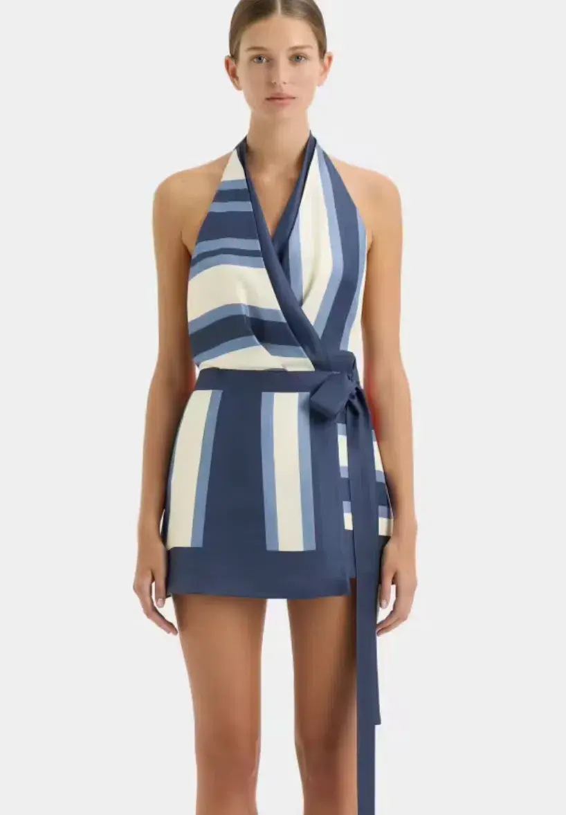 SIR THE LABEL DAZED WRAP HALTER MINI DRESS SIZE 6 - Image 1