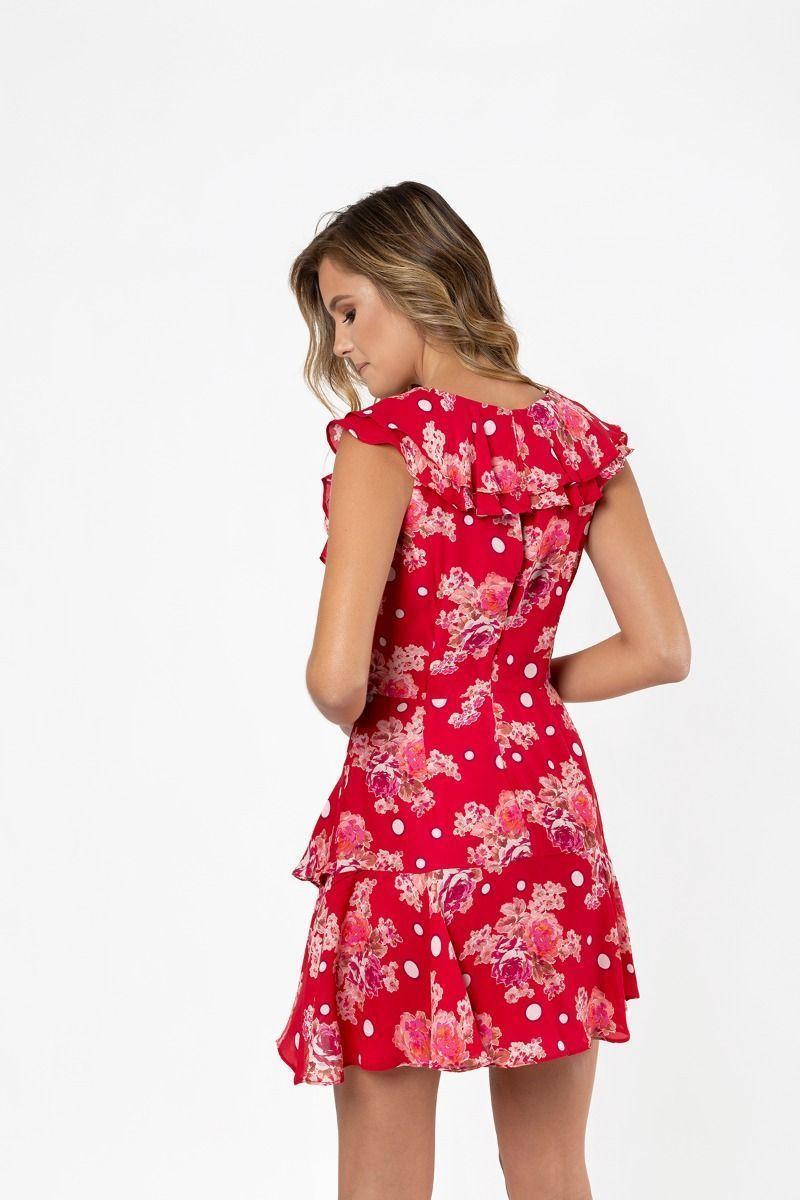 Talulah Florence Ruffle Mini Dress Red Size 6 - Image 2