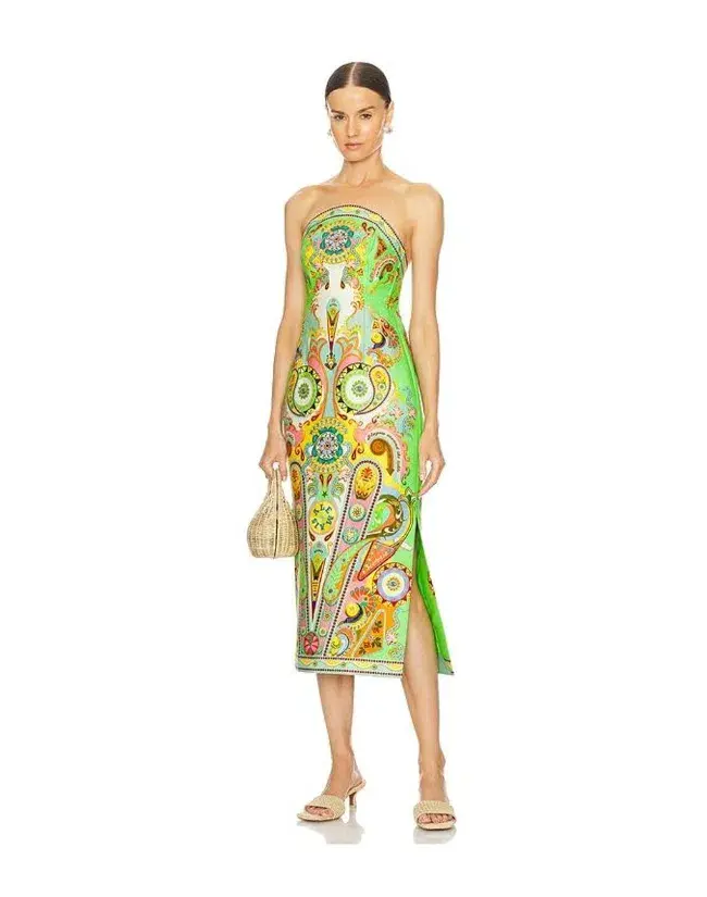ALÉMAIS  Pinball Bodice Dress Green Size AU 14 - Image 1