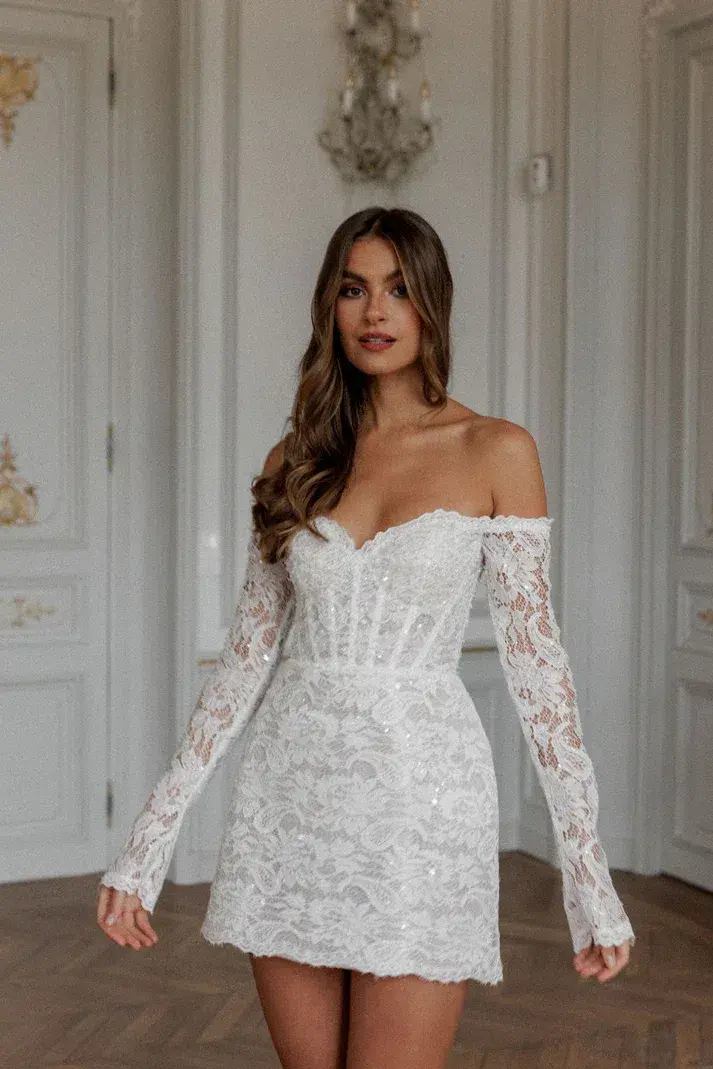 Rosie Etienne Anna Mini Dress White Size 8 - Image 2