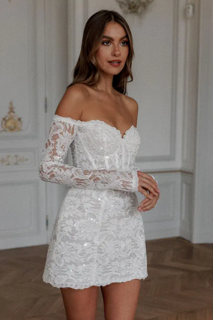 Rosie Etienne Anna Mini Dress White Size 8 - Image 1