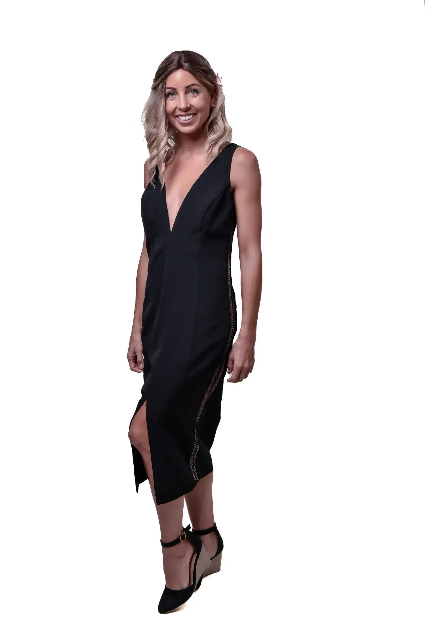 Bardot Bodycon Midi Dress Black Size 12 - Image 4