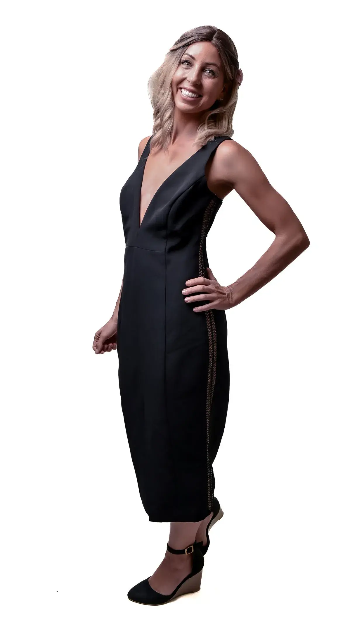 Bardot Bodycon Midi Dress Black Size 12 - Image 2