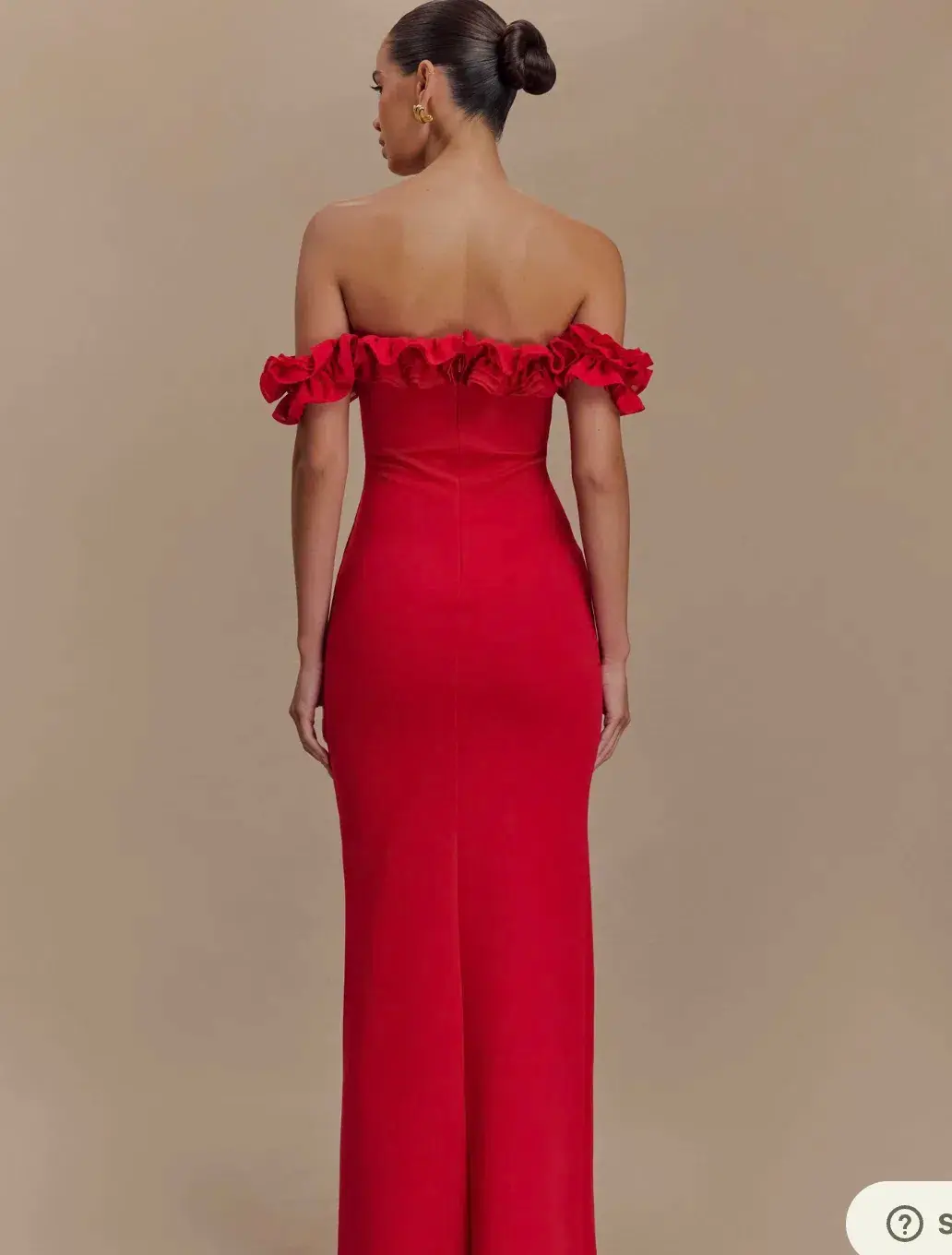Nova - Ruffle Off Shoulder Maxi Dress - Ruby for rent on The Volte - main image