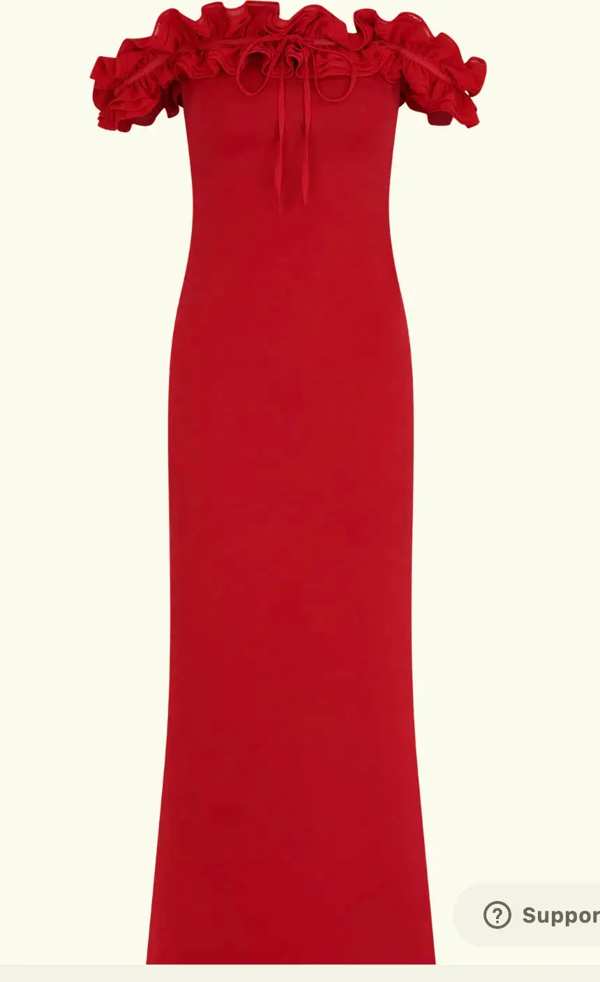 Nova - Ruffle Off Shoulder Maxi Dress - Ruby for rent on The Volte - main image