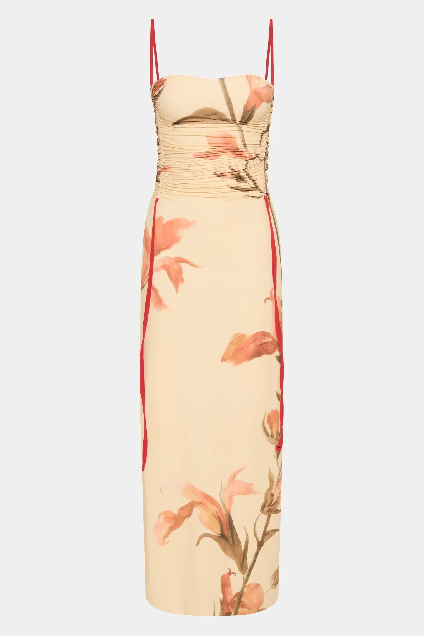 Sir The Label Hana Ruched Midi Dress Gladioli Print Size 10 - Image 6