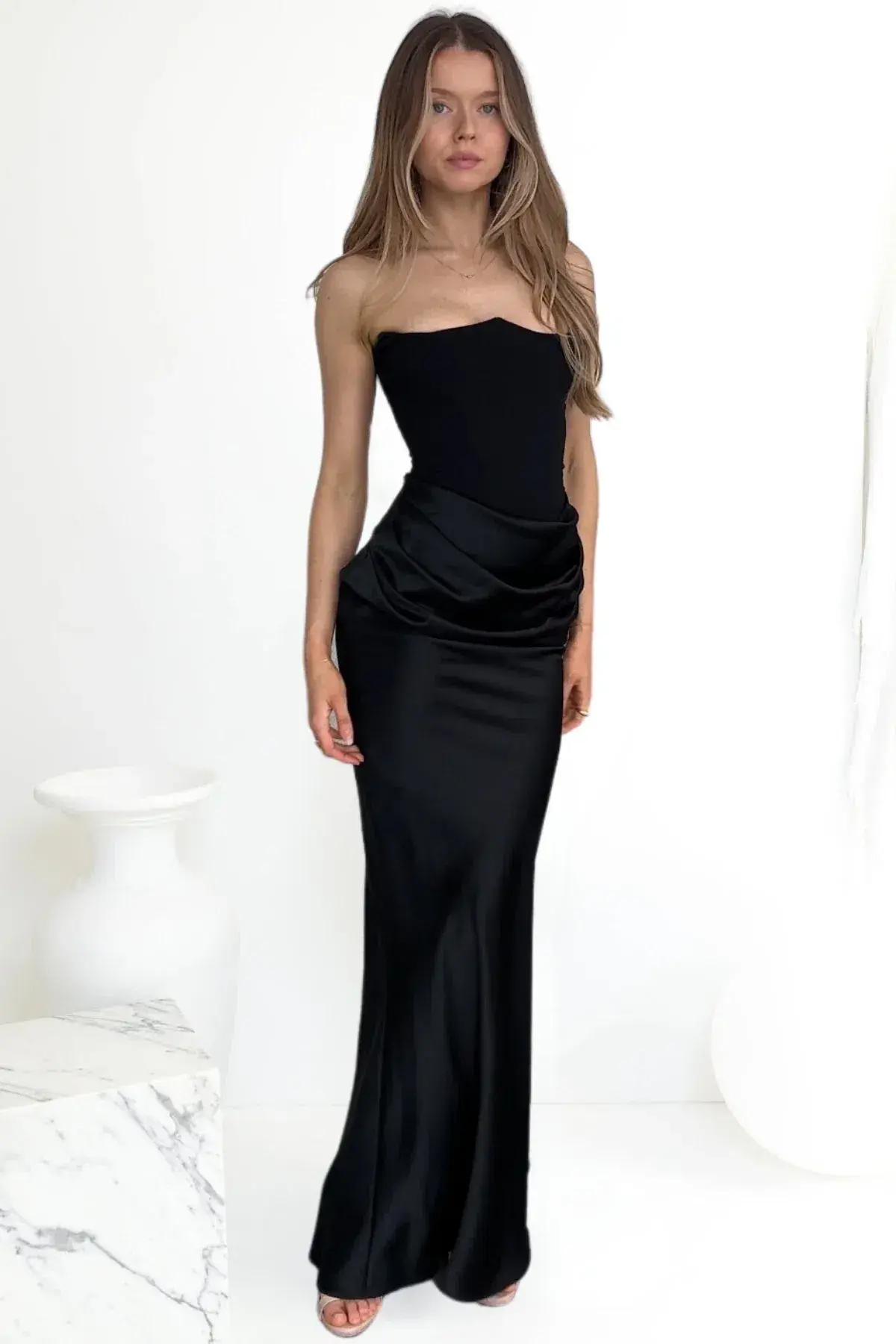 House of CB Persephone Black Satin Corset Size AU 8 - Image 1