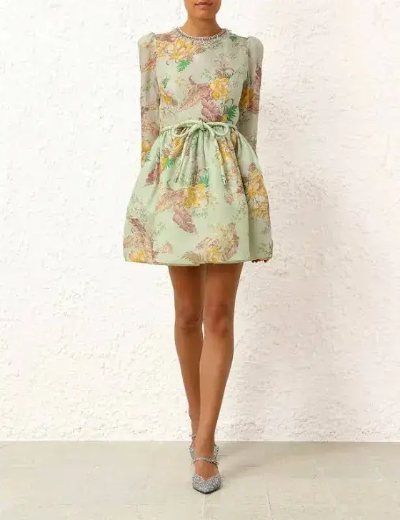 Zimmermann The Matchmaker Tulip Mini Dress in Mint Size 0/AU 8  - Image 2