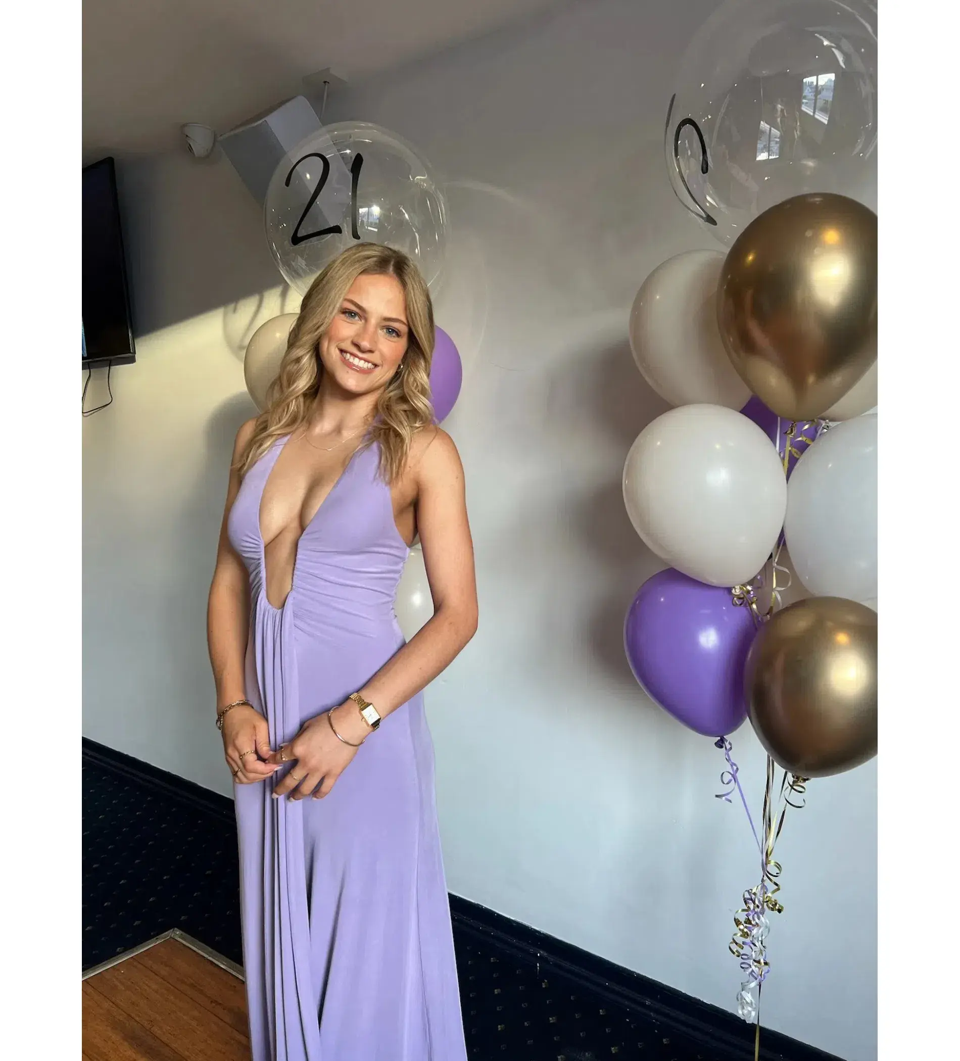 Misha Jennifer Cupro Maxi Dress Lilac Size 6/XS - Image 7