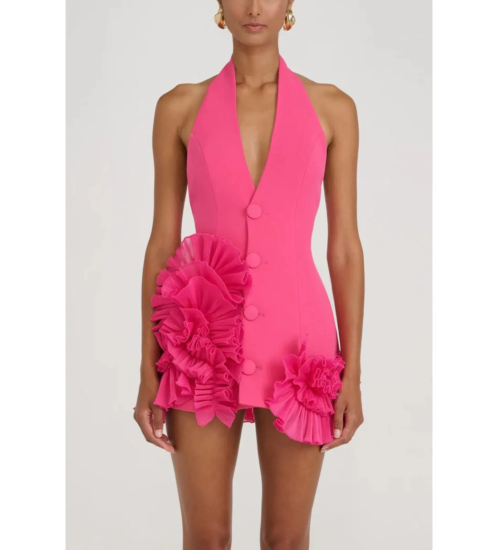 Eliya the Label Belinda Mini Dress Magenta Size S/AU 8 - Image 2
