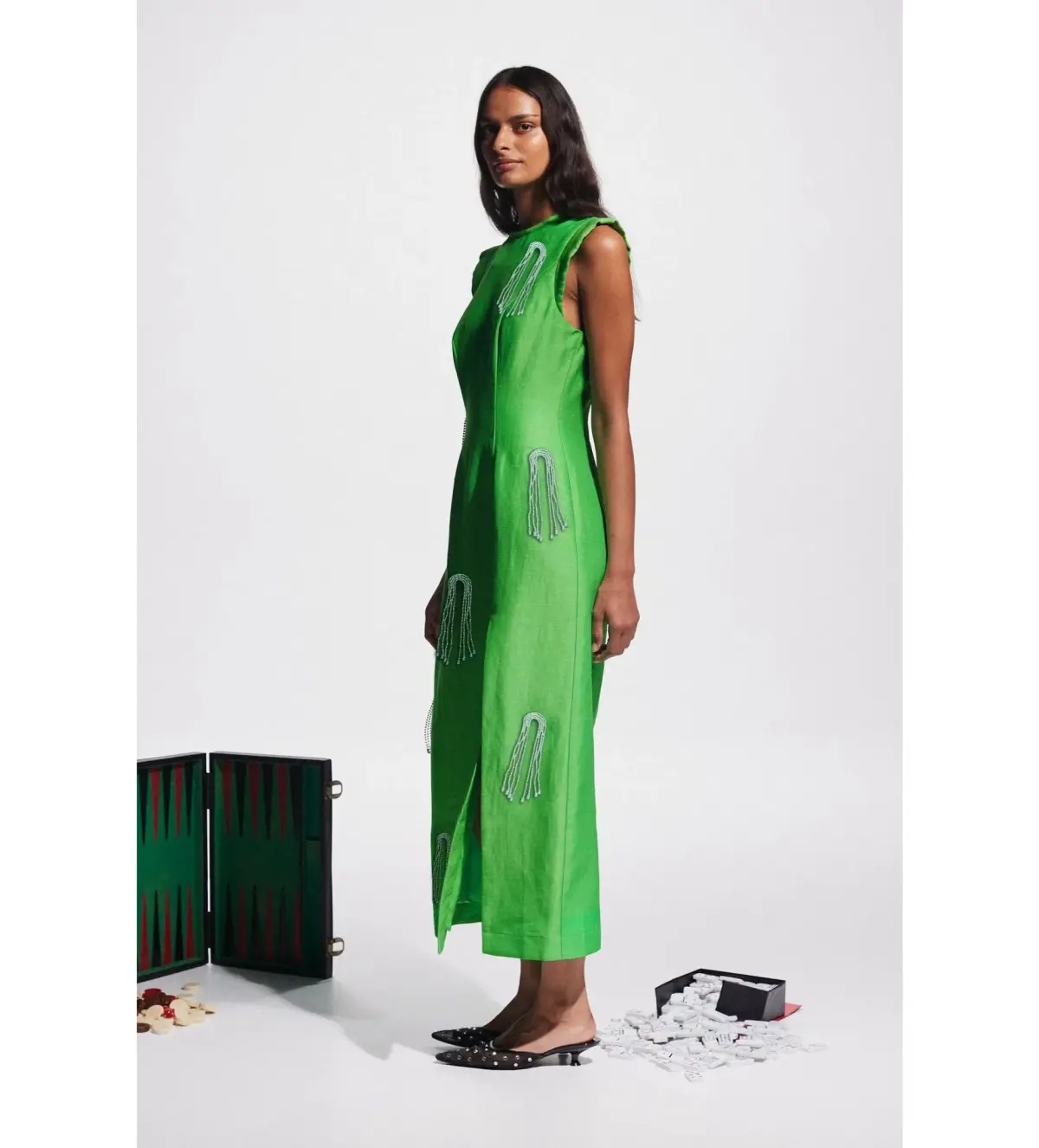 Alemais Dazzle Midi Dress Green Size AU 8  - Image 2
