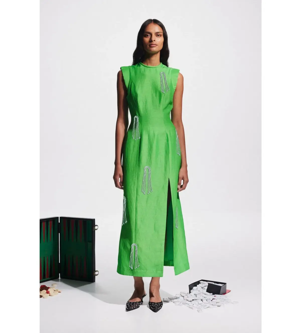 Alemais Dazzle Midi Dress Green Size AU 8  - Image 1