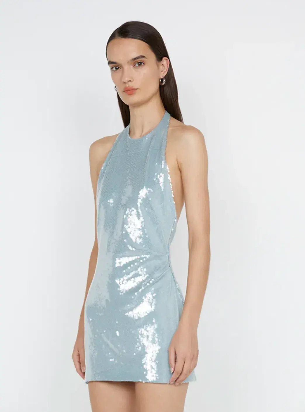 Bec & Bridge Shilou Halter Dress Silver Size Au 8 - Image 3
