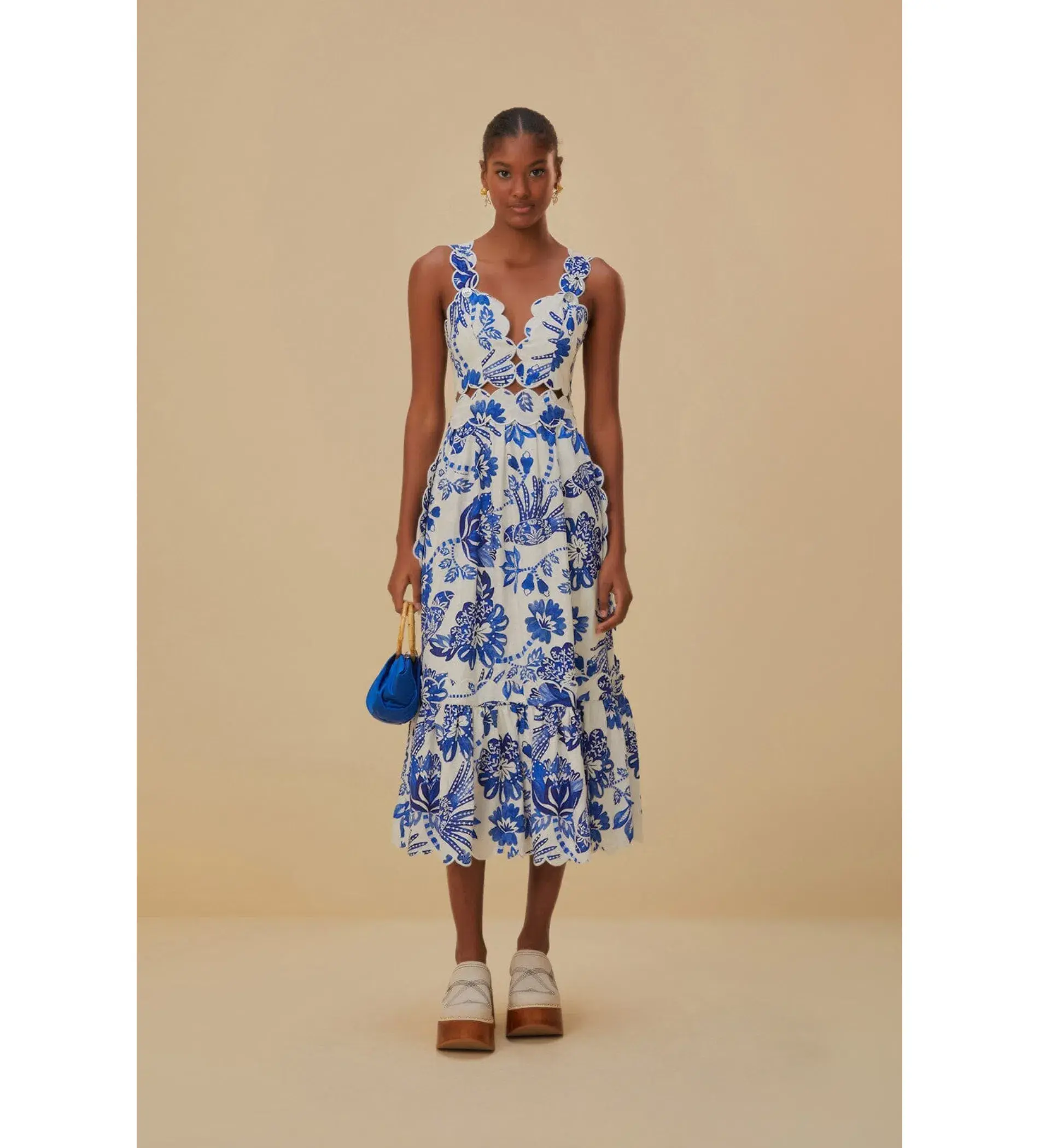 Farm Rio Flowerful Birds Midi Dress AU 4 - Image 1