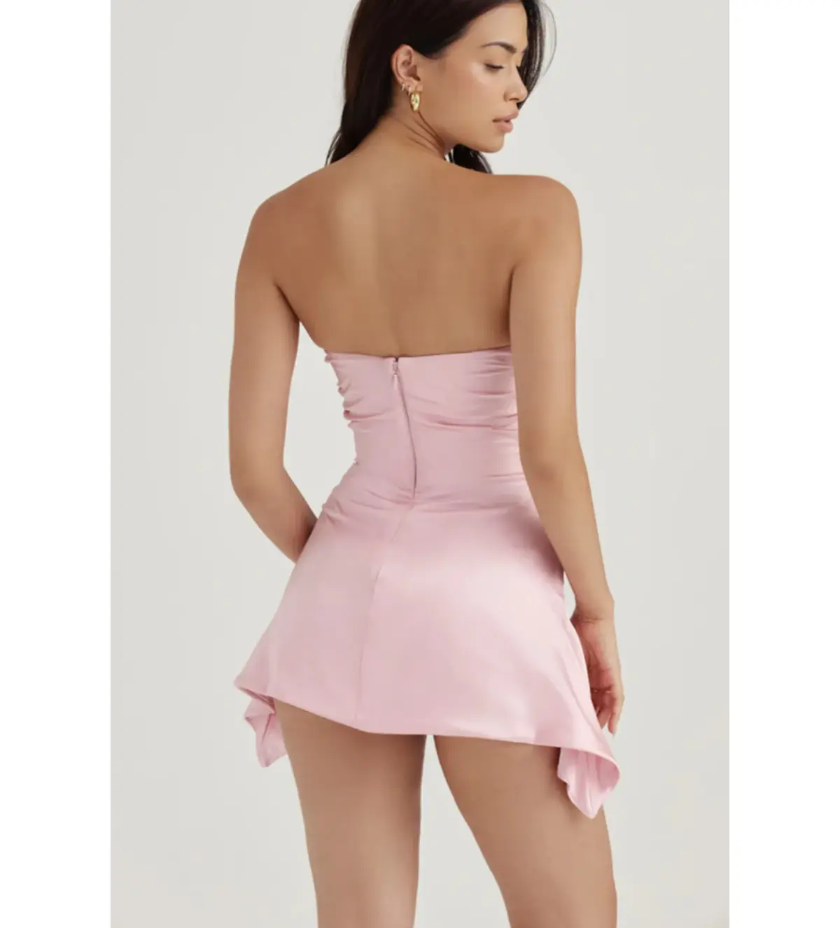 House of CB Jasmine Rose Pink Draped Strapless Corset Dress AU 10 - Image 3