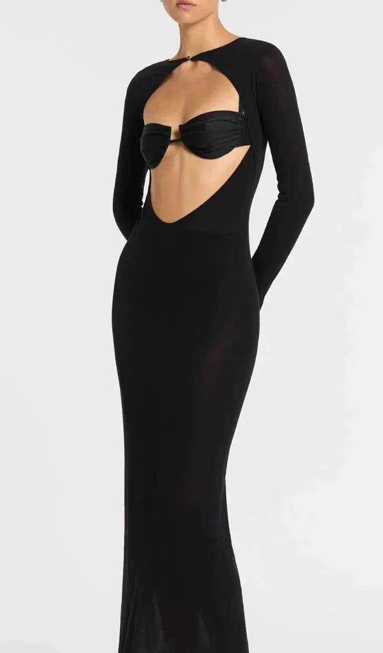 Sir Eva Knit Midi Dress Black Size 8 - Image 2