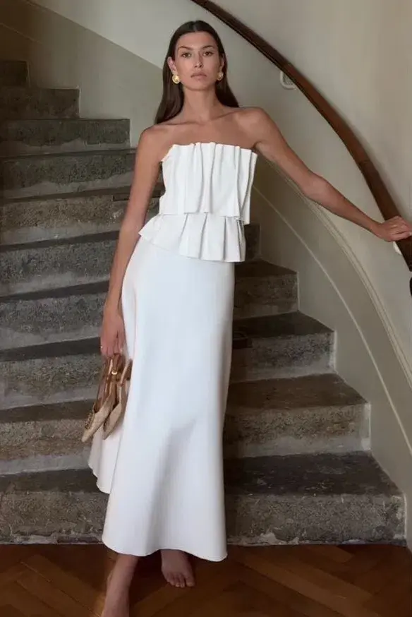 House of Dagmar Sculpted Tube Dress White Size 8 - Image 1