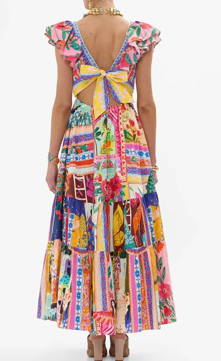 Camilla Tiered Dress with Neck Frill Roeqiyas Realm size L / AU 14 - Image 3