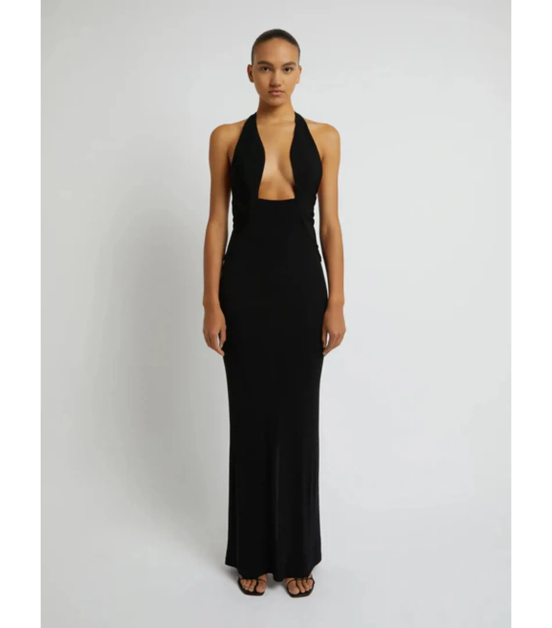 Christopher Esber Tailored Slope Halter Dress Black Size AU 8 - Image 1