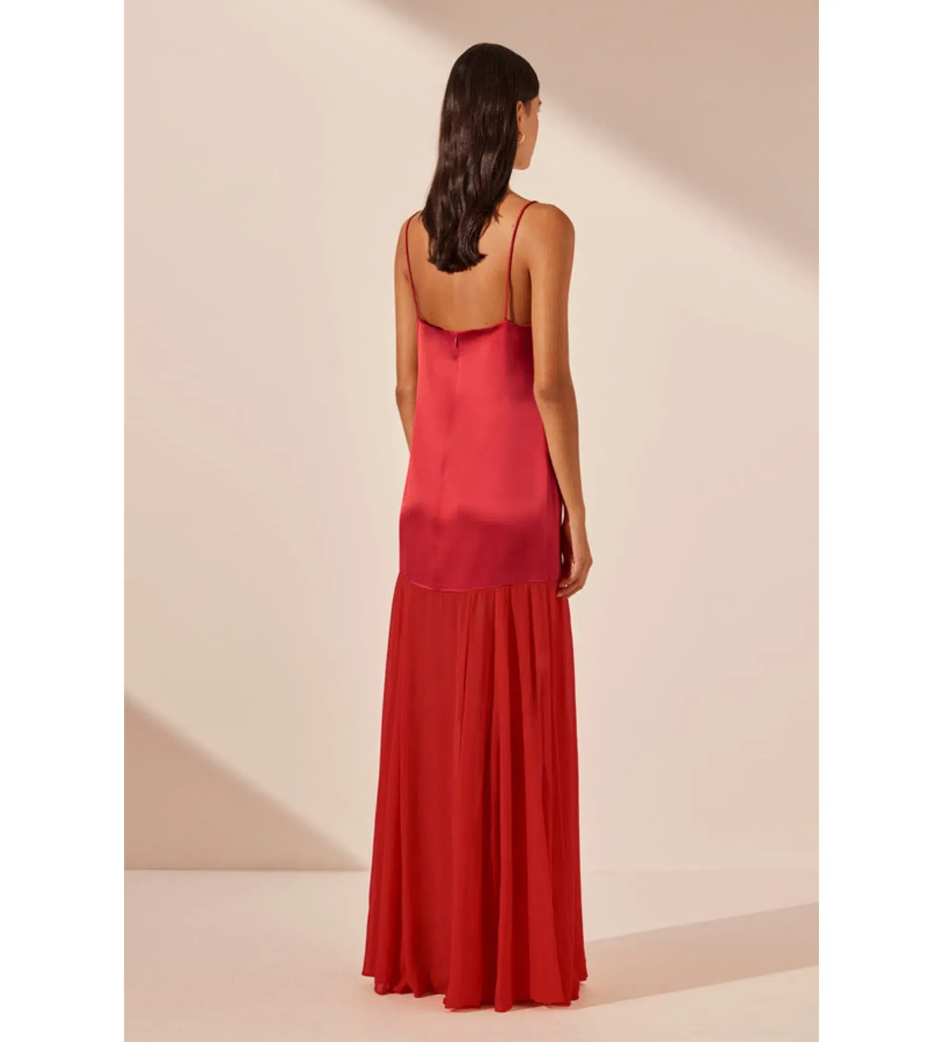 Shona Joy Moraya Dropped Waist Maxi Dress Chilli Size AU 10 - Image 3