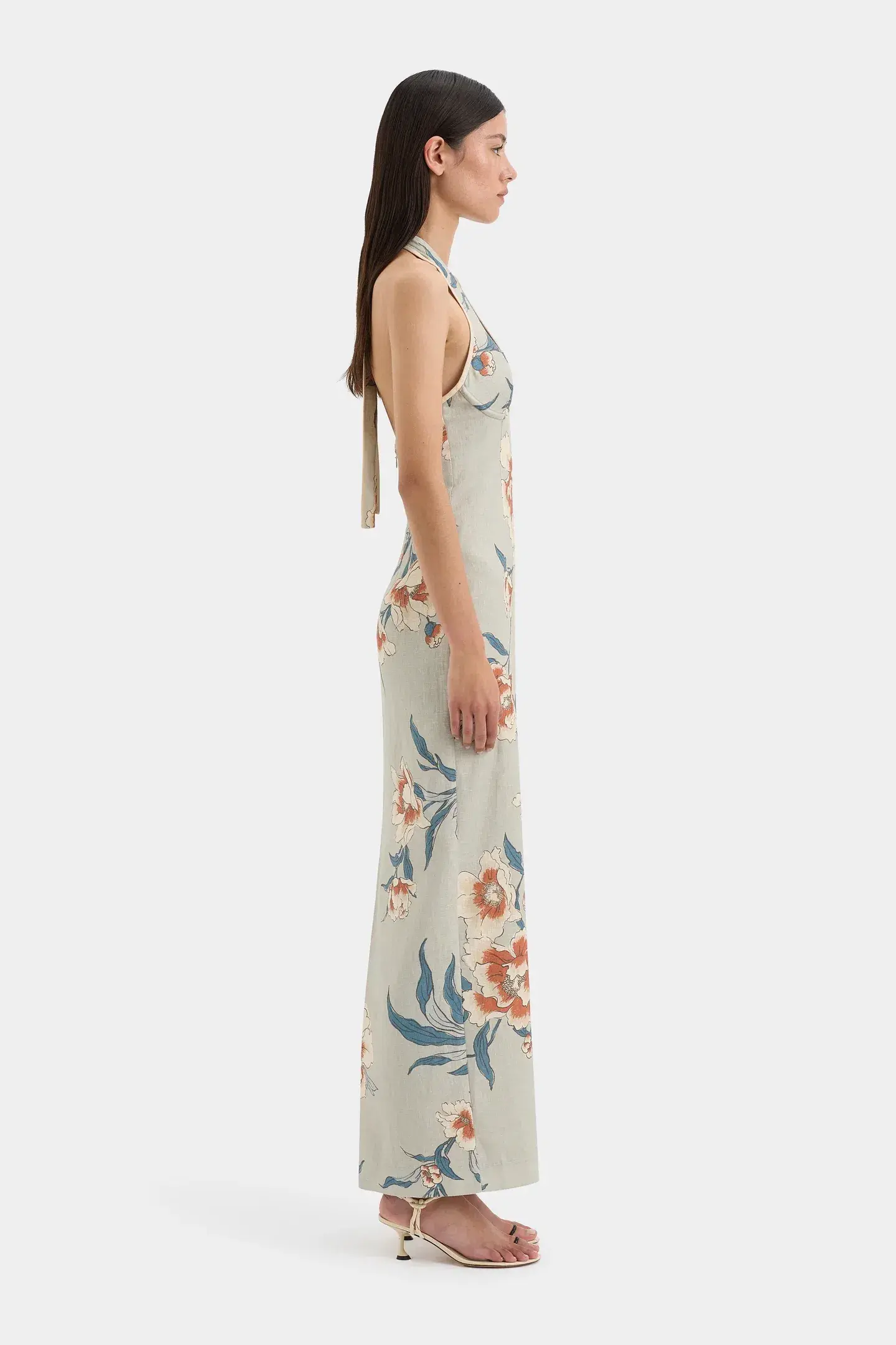 Sir The Label Roisin Halter Midi Dress Bloom Floral Size 2 / AU 10 - Image 4