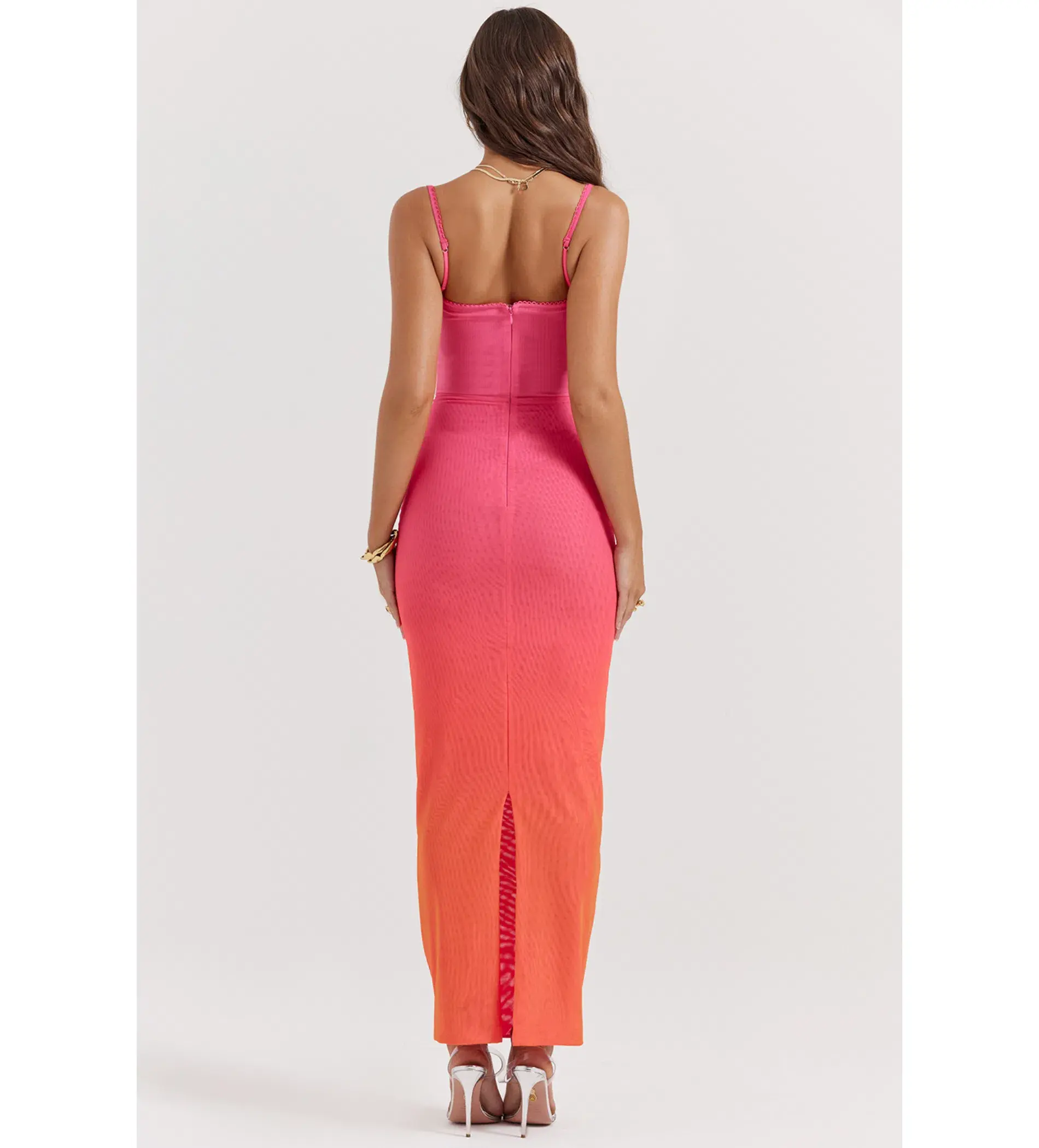 House Of Cb Calista Ombre Maxi Dress Pink  Size S / Size Au 8 - Image 5